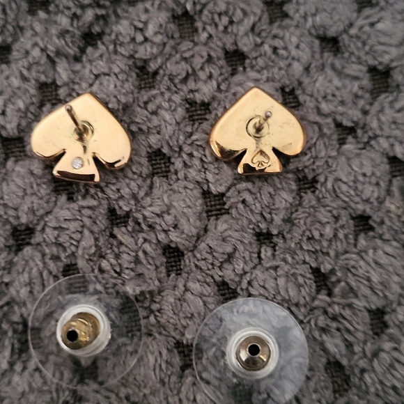 Kate Spade Stud Earrings with Pink Glitter Inlay - Picture 2 of 5